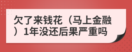 欠了来钱花（马上金融）1年没还后果严重吗