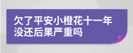 欠了平安小橙花十一年没还后果严重吗