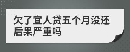 欠了宜人贷五个月没还后果严重吗