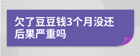 欠了豆豆钱3个月没还后果严重吗