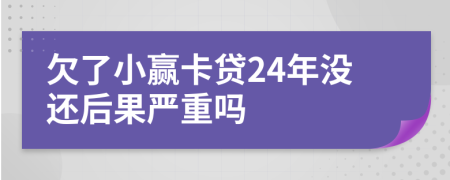 欠了小赢卡贷24年没还后果严重吗