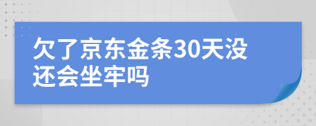 欠了京东金条30天没还会坐牢吗