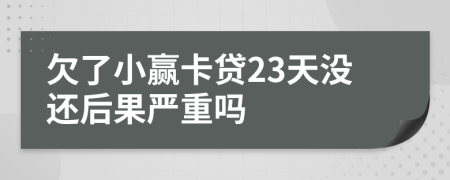 欠了小赢卡贷23天没还后果严重吗