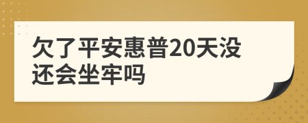 欠了平安惠普20天没还会坐牢吗