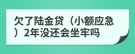 欠了陆金贷（小额应急）2年没还会坐牢吗