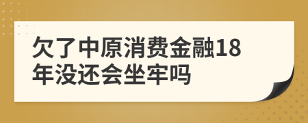欠了中原消费金融18年没还会坐牢吗