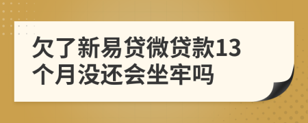 欠了新易贷微贷款13个月没还会坐牢吗