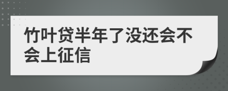 竹叶贷半年了没还会不会上征信