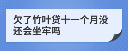 欠了竹叶贷十一个月没还会坐牢吗