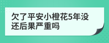 欠了平安小橙花5年没还后果严重吗