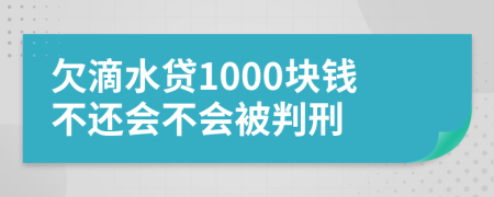 欠滴水贷1000块钱不还会不会被判刑