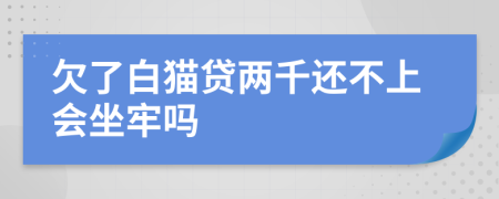 欠了白猫贷两千还不上会坐牢吗