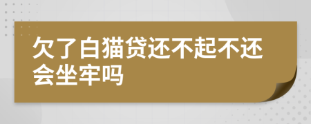 欠了白猫贷还不起不还会坐牢吗