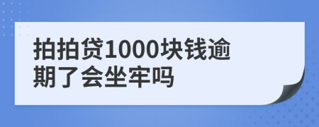 拍拍贷1000块钱逾期了会坐牢吗