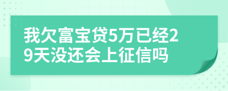 我欠富宝贷5万已经29天没还会上征信吗