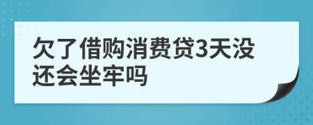 欠了借购消费贷3天没还会坐牢吗