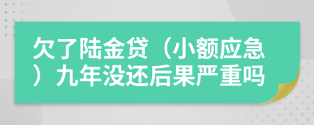 欠了陆金贷（小额应急）九年没还后果严重吗