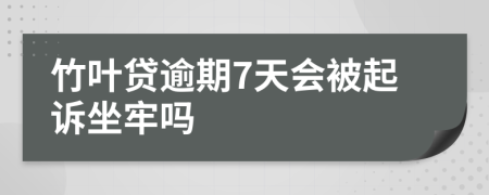 竹叶贷逾期7天会被起诉坐牢吗