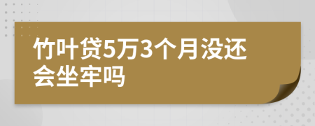 竹叶贷5万3个月没还会坐牢吗