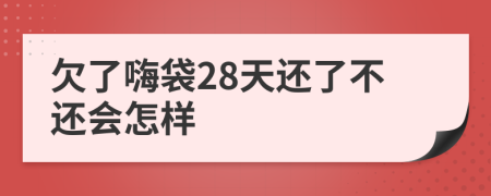 欠了嗨袋28天还了不还会怎样