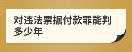 对违法票据付款罪能判多少年