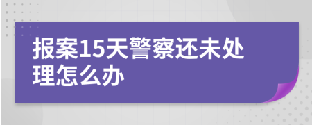 报案15天警察还未处理怎么办