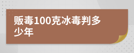 贩毒100克冰毒判多少年