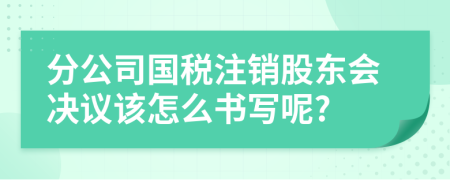 分公司国税注销股东会决议该怎么书写呢?