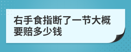 右手食指断了一节大概要赔多少钱