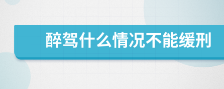 醉驾什么情况不能缓刑