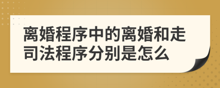 离婚程序中的离婚和走司法程序分别是怎么
