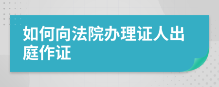 如何向法院办理证人出庭作证