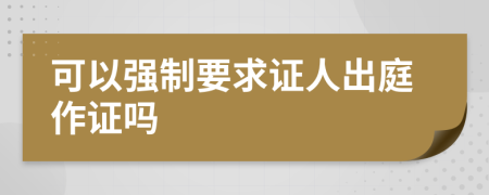 可以强制要求证人出庭作证吗