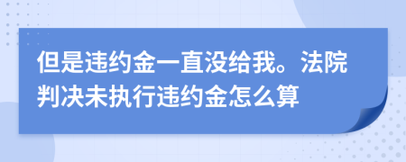 但是违约金一直没给我。法院判决未执行违约金怎么算