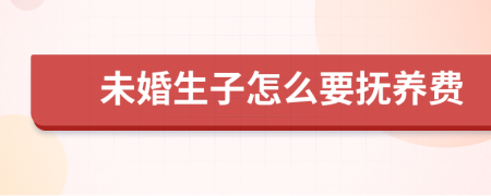 未婚生子怎么要抚养费