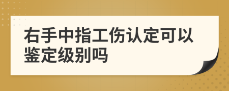 右手中指工伤认定可以鉴定级别吗