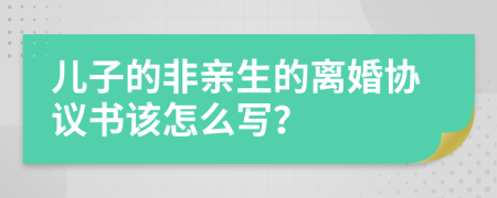 儿子的非亲生的离婚协议书该怎么写？