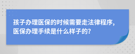 孩子办理医保的时候需要走法律程序,医保办理手续是什么样子的？