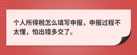 个人所得税怎么填写申报，申报过程不太懂，怕出错多交了。