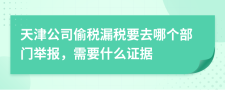 天津公司偷税漏税要去哪个部门举报，需要什么证据