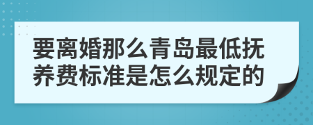 要离婚那么青岛最低抚养费标准是怎么规定的