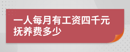 一人每月有工资四千元抚养费多少