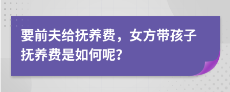 要前夫给抚养费，女方带孩子抚养费是如何呢？