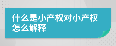 什么是小产权对小产权怎么解释