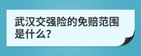 武汉交强险的免赔范围是什么？