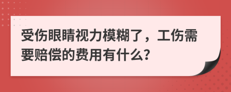 受伤眼睛视力模糊了，工伤需要赔偿的费用有什么？