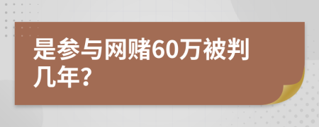 是参与网赌60万被判几年？