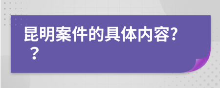 昆明案件的具体内容? ？