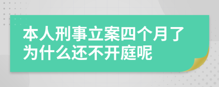 本人刑事立案四个月了为什么还不开庭呢