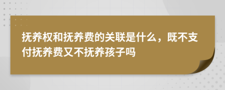 抚养权和抚养费的关联是什么，既不支付抚养费又不抚养孩子吗